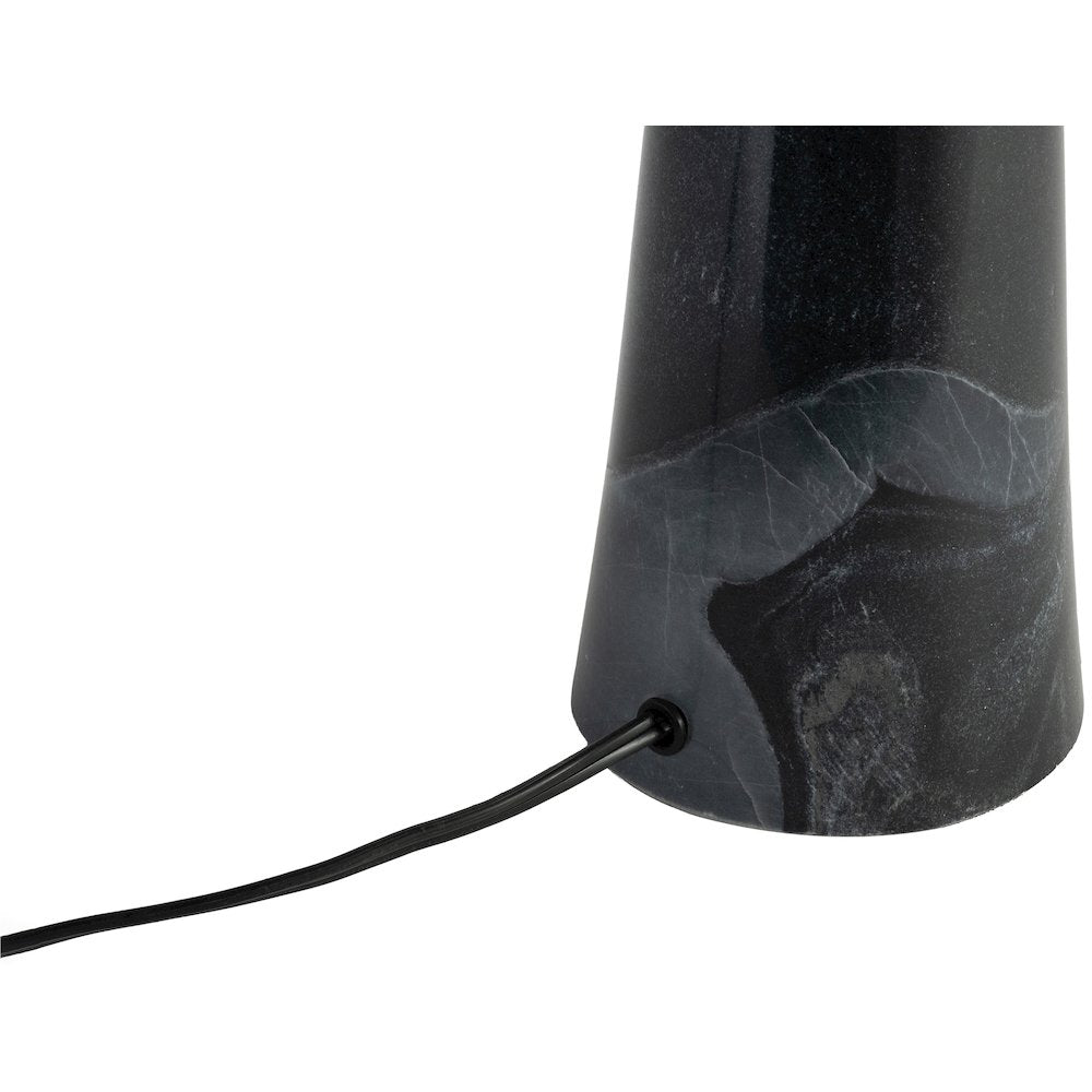 Dolomia Black / Off White Genuine Marble Base And Cotton Shade Table Lamp