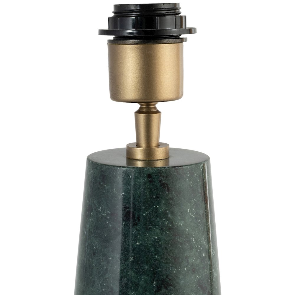 Dolomia Green / Off White Genuine Marble Base And Cotton Shade Table Lamp