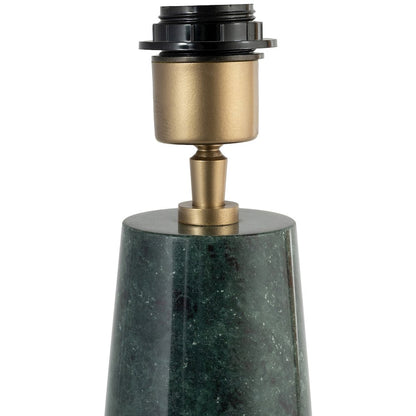 Dolomia Green / Off White Genuine Marble Base And Cotton Shade Table Lamp