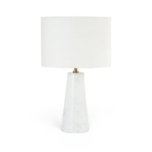 Dolomia White / Off White Genuine Marble Base And Cotton Shade Table Lamp