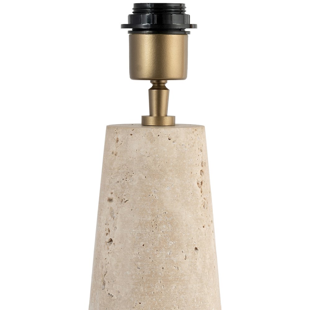 Dolomia Travertine / Natural Travertine Base And Linen Shade Table Lamp