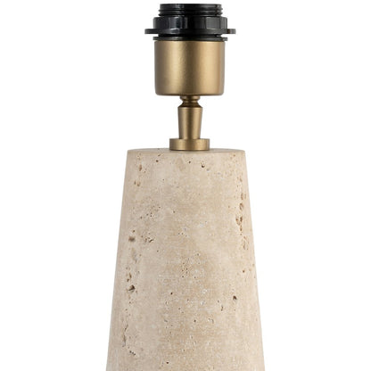 Dolomia Travertine / Natural Travertine Base And Linen Shade Table Lamp