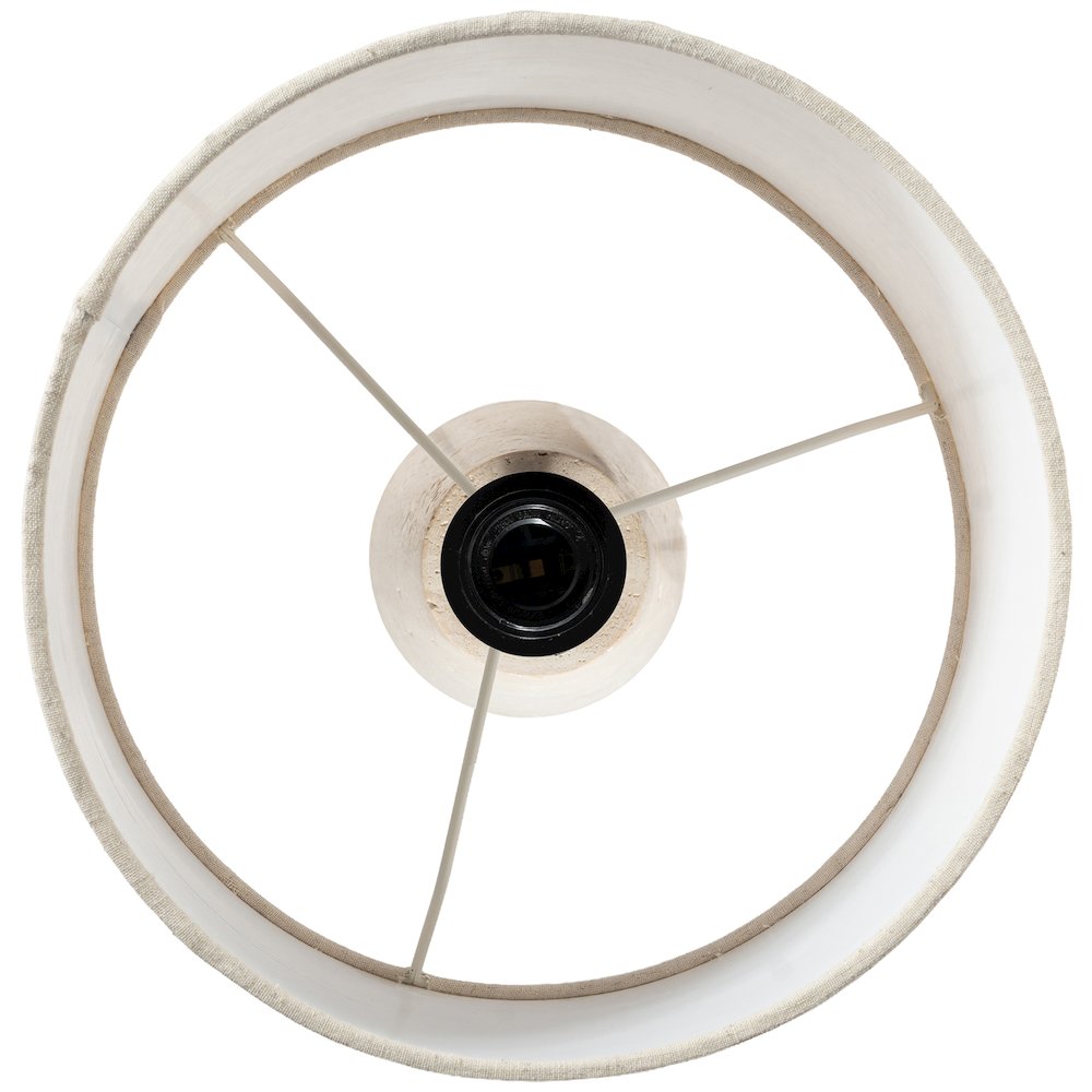 Dolomia Travertine / Natural Travertine Base And Linen Shade Table Lamp