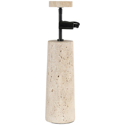 Arcadia Travertine / Black Travertine Base And Iron Shade Table Lamp