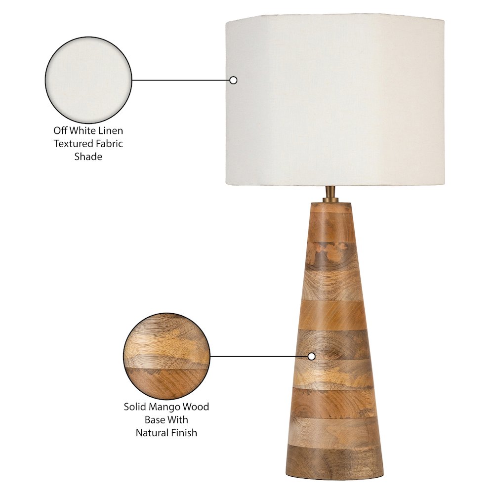 Juniper Natural / Off White Mango Wood Base And Cotton Shade Table Lamp
