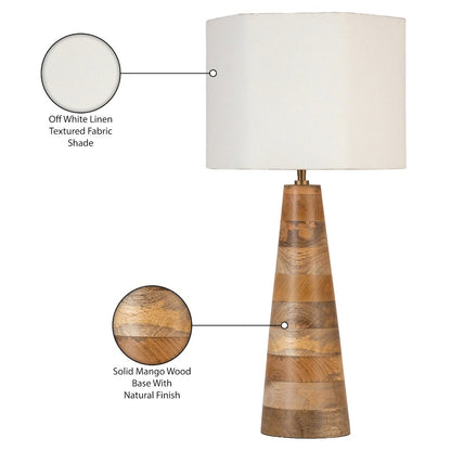 Juniper Natural / Off White Mango Wood Base And Cotton Shade Table Lamp