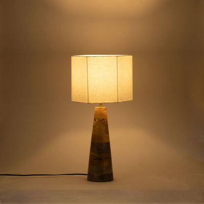 Juniper Natural / Off White Mango Wood Base And Cotton Shade Table Lamp