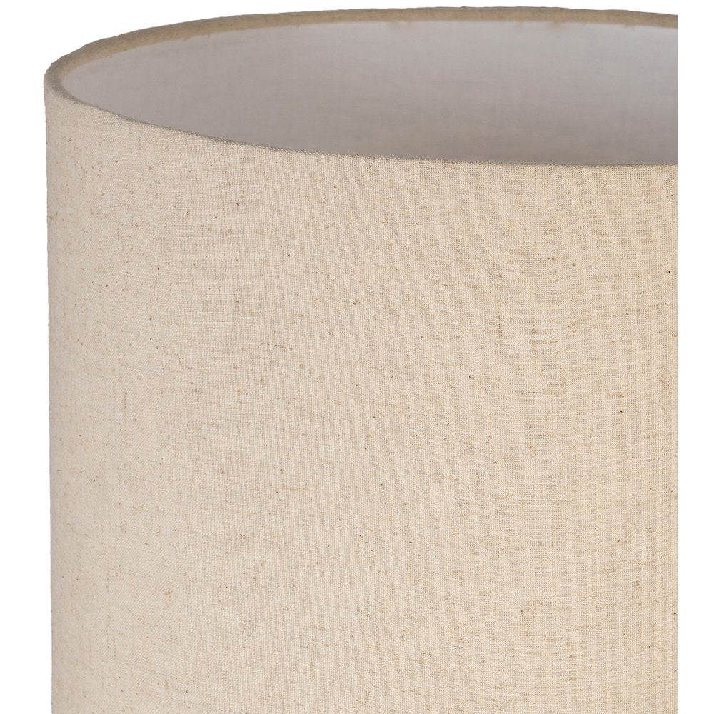 Orenda Travertine / Natural Mango Wood Base And Linen Shade Table Lamp