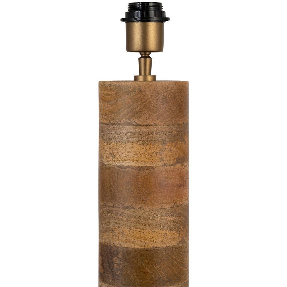 Orenda Travertine / Natural Mango Wood Base And Linen Shade Table Lamp