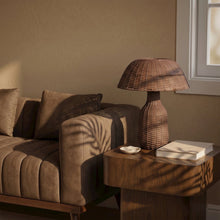 Havana Brown Rattan Table Lamp