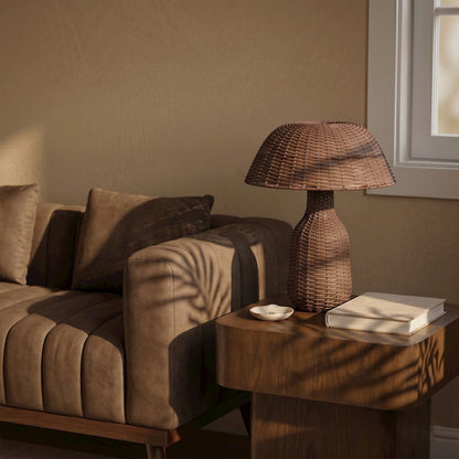Havana Brown Rattan Table Lamp
