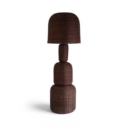 Harvest Brown Rattan Floor Lamp