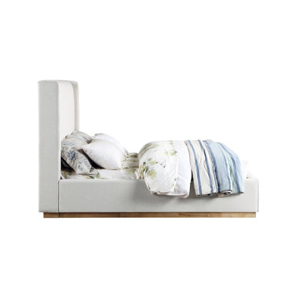 Logan Cream Linen Textured Fabric Full Bed