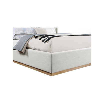Logan Cream Linen Textured Fabric King Bed