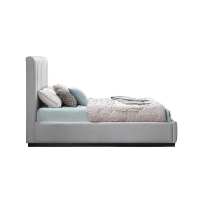 Lucia Grey Linen Textured Fabric Full Bed