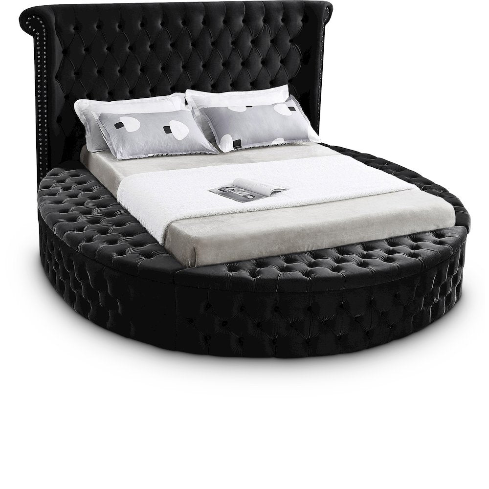 Luxus Black Velvet Full Bed