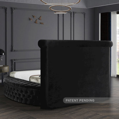 Luxus Black Velvet Full Bed
