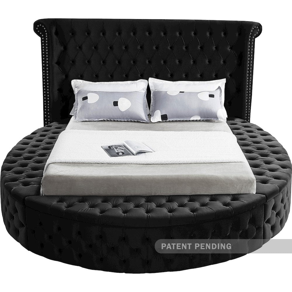 Luxus Black Velvet Full Bed