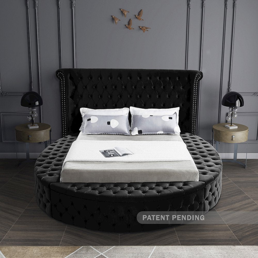 Luxus Black Velvet Full Bed
