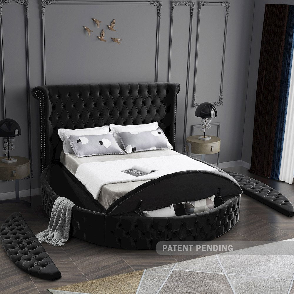 Luxus Black Velvet Full Bed