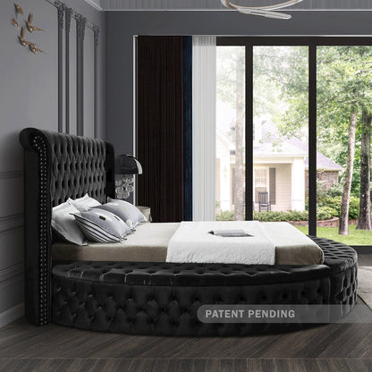 Luxus Black Velvet Full Bed