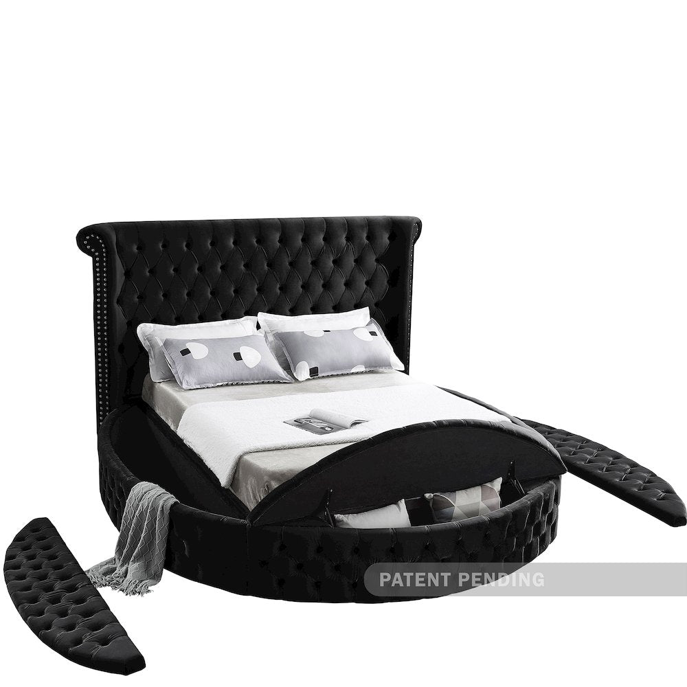 Luxus Black Velvet King Bed
