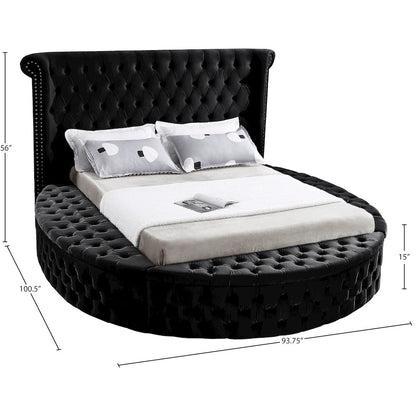 Luxus Black Velvet Queen Bed