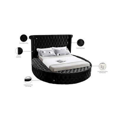 Luxus Black Velvet Queen Bed