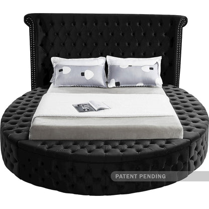 Luxus Black Velvet Queen Bed
