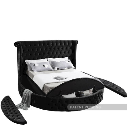 Luxus Black Velvet Queen Bed