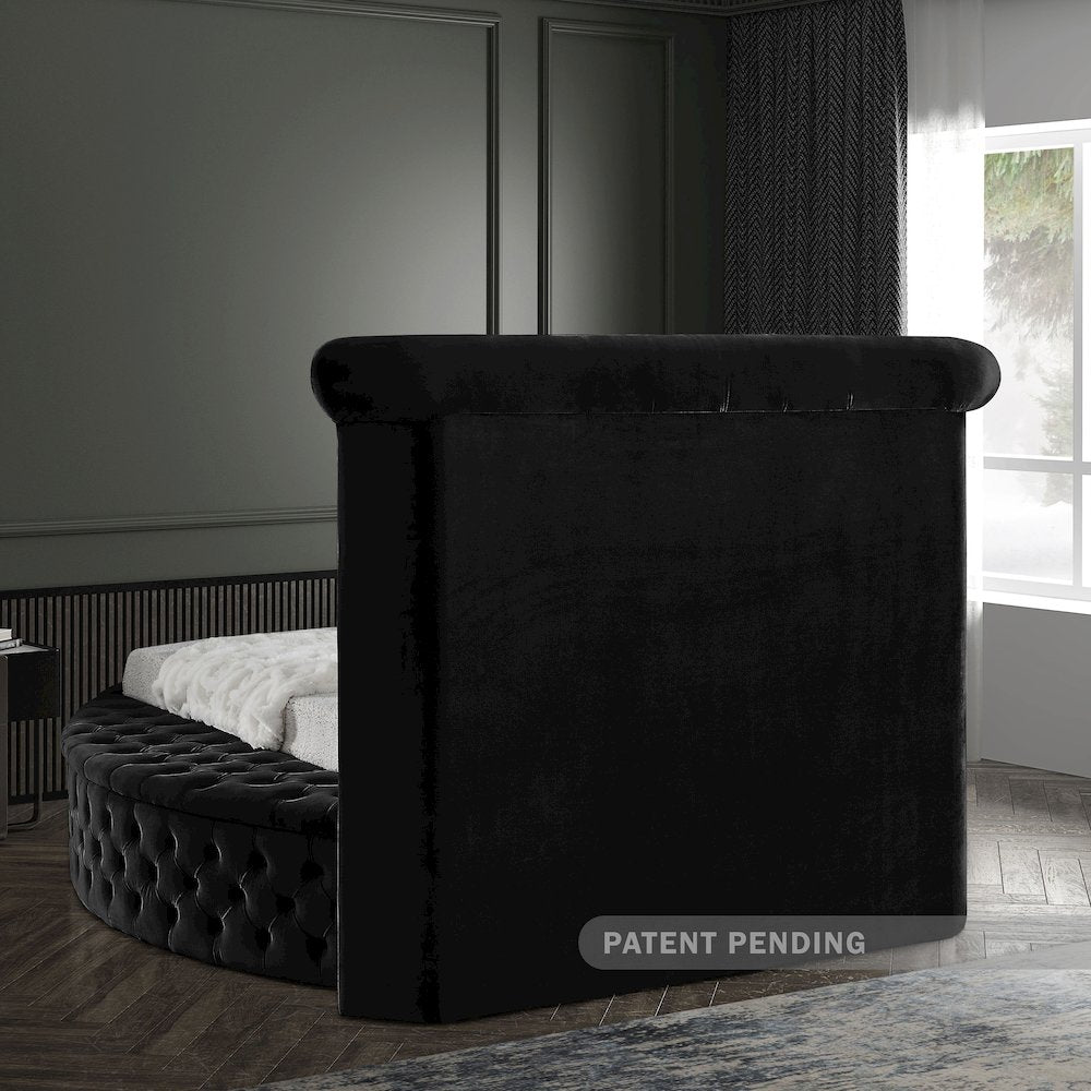 Luxus Black Velvet Twin Bed