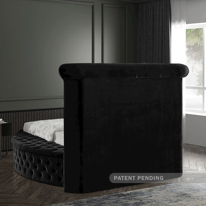 Luxus Black Velvet Twin Bed