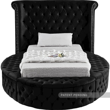Luxus Black Velvet Twin Bed