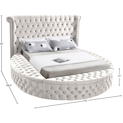 Luxus Cream Velvet King Bed