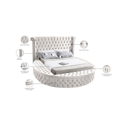 Luxus Cream Velvet King Bed