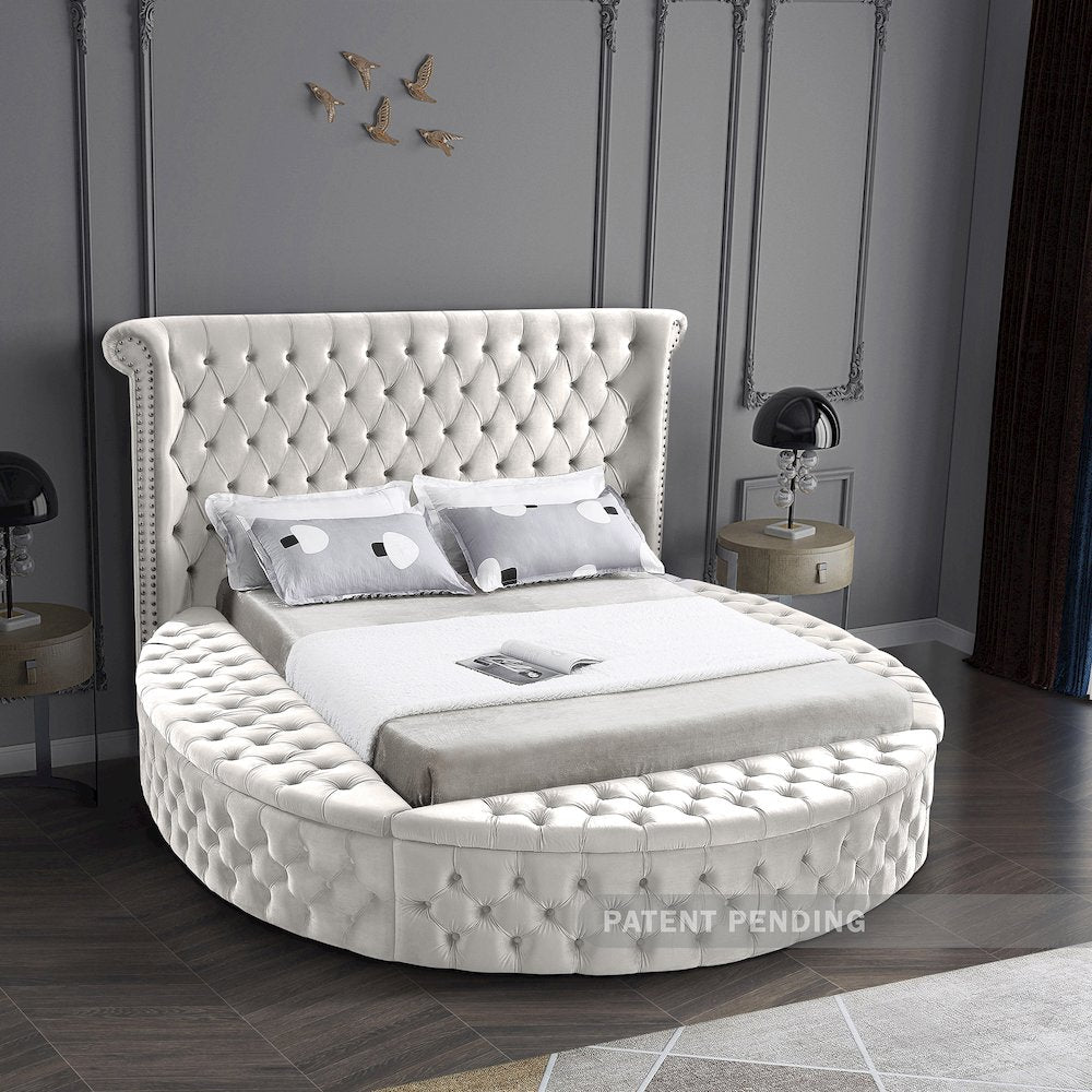 Luxus Cream Velvet King Bed