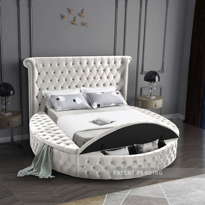 Luxus Cream Velvet King Bed