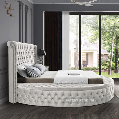 Luxus Cream Velvet King Bed