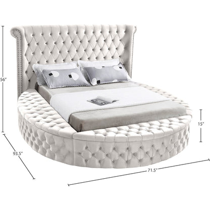 Luxus Cream Velvet Twin Bed
