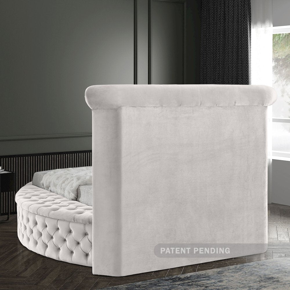 Luxus Cream Velvet Twin Bed