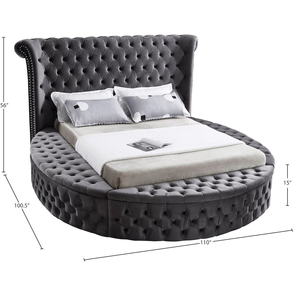 Luxus Grey Velvet King Bed