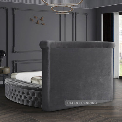 Luxus Grey Velvet King Bed