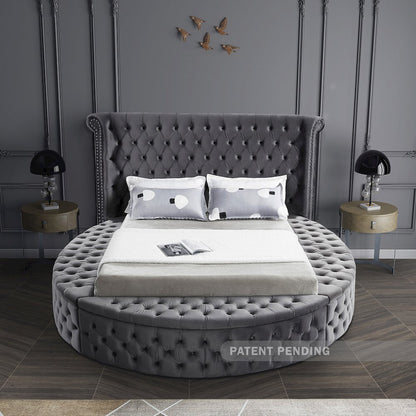 Luxus Grey Velvet King Bed