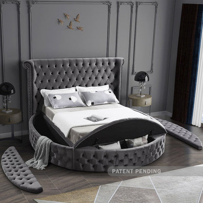 Luxus Grey Velvet King Bed
