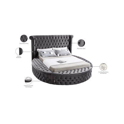 Luxus Grey Velvet Queen Bed