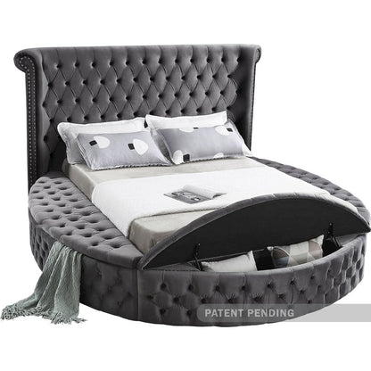 Luxus Grey Velvet Queen Bed
