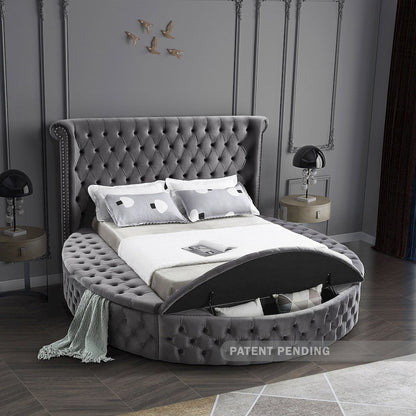 Luxus Grey Velvet Queen Bed