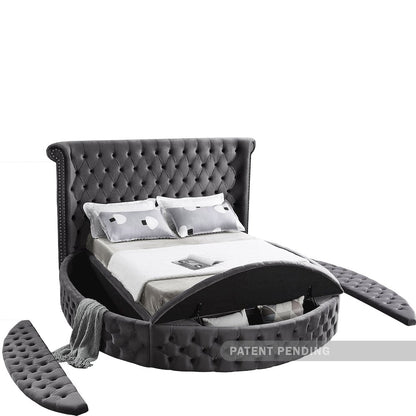Luxus Grey Velvet Queen Bed