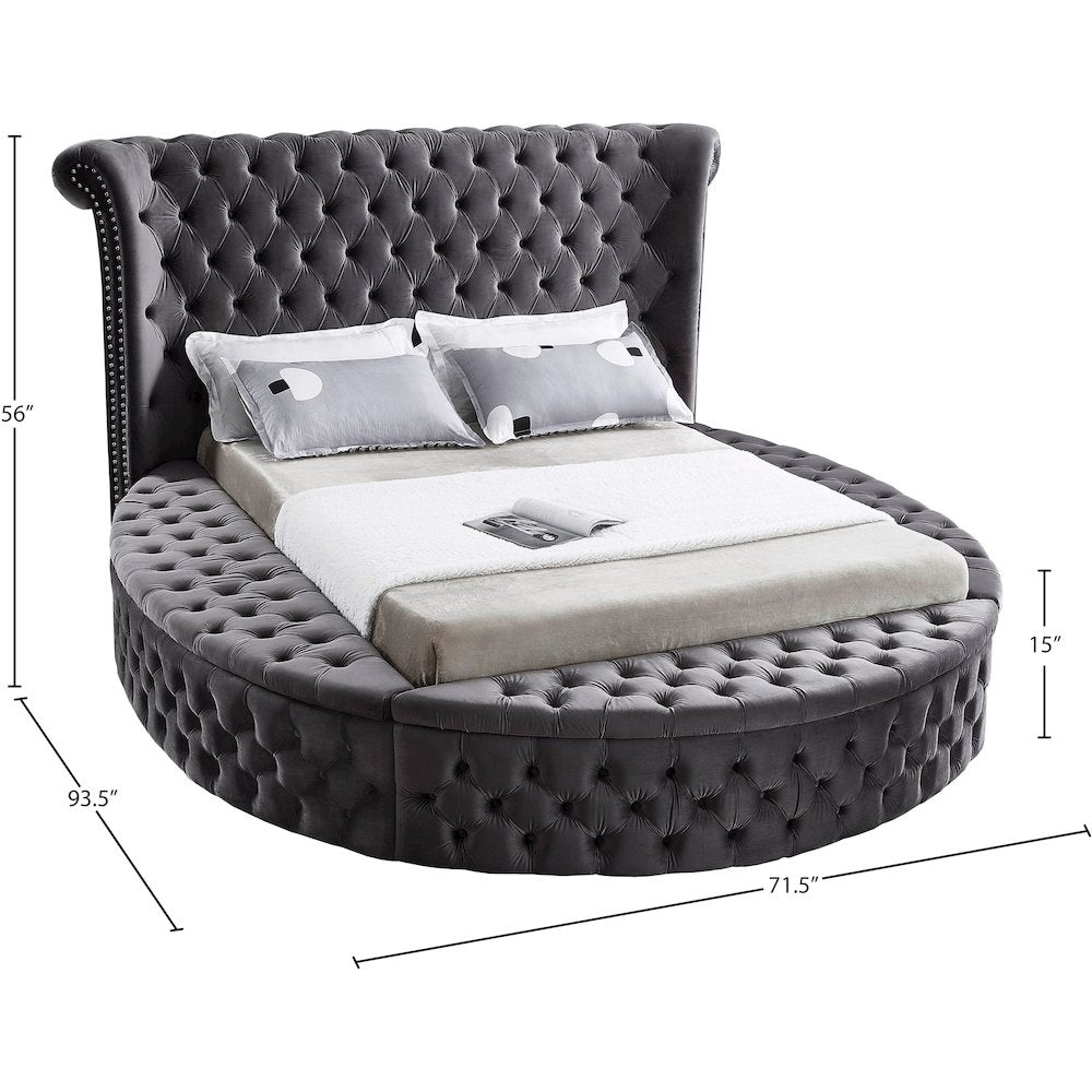 Luxus Grey Velvet Twin Bed