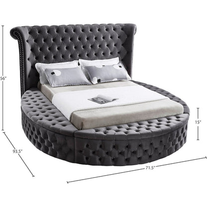 Luxus Grey Velvet Twin Bed